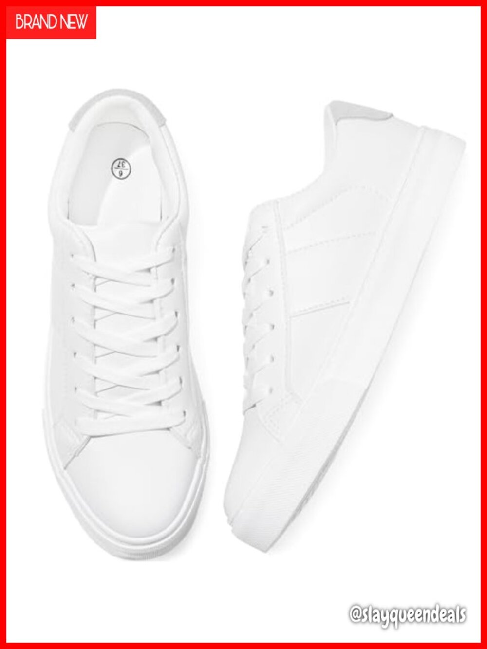 Women's Fashion Sneakers PU Leather Lace Up Low Top Casual
